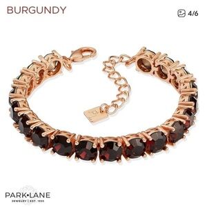 Park Lane Rose Gold Bracelet with Burgundy Crystals